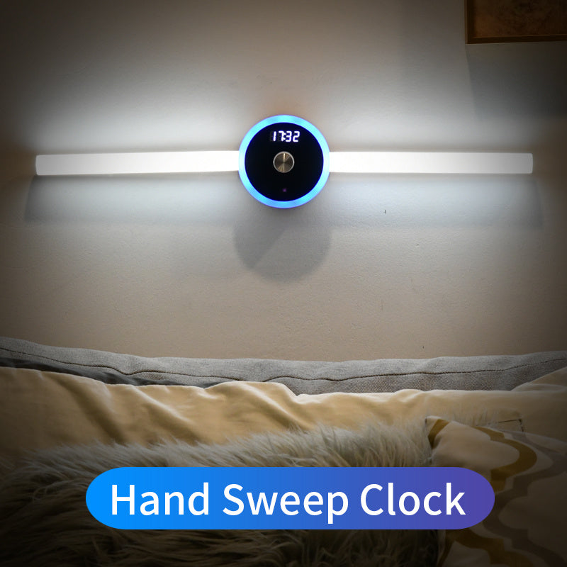 Smart Cabinet Light Clock Timing Sensor Light Removable LED Wardrobe Light Manual Sweep Switch Light Hand sweep clock