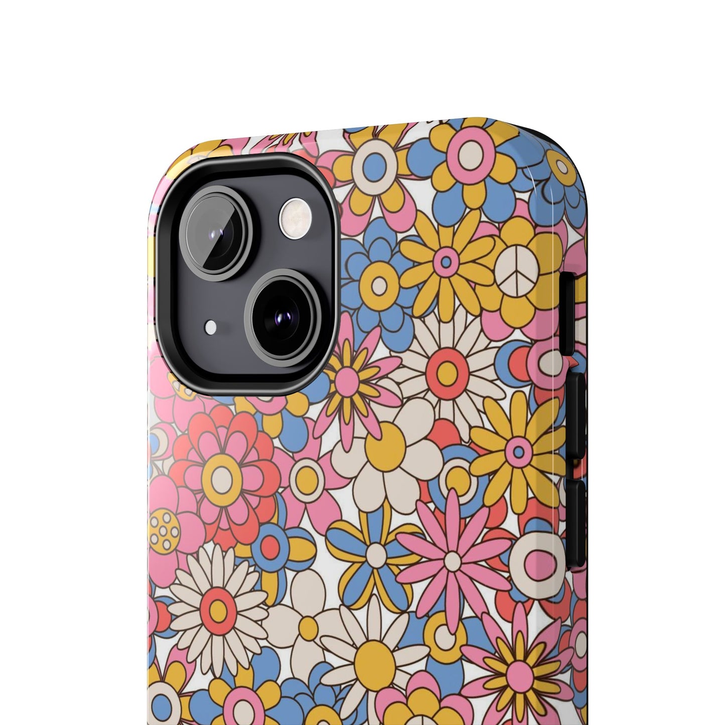 60s and 70s retro vintage flowers seamless Tough Phone Cases