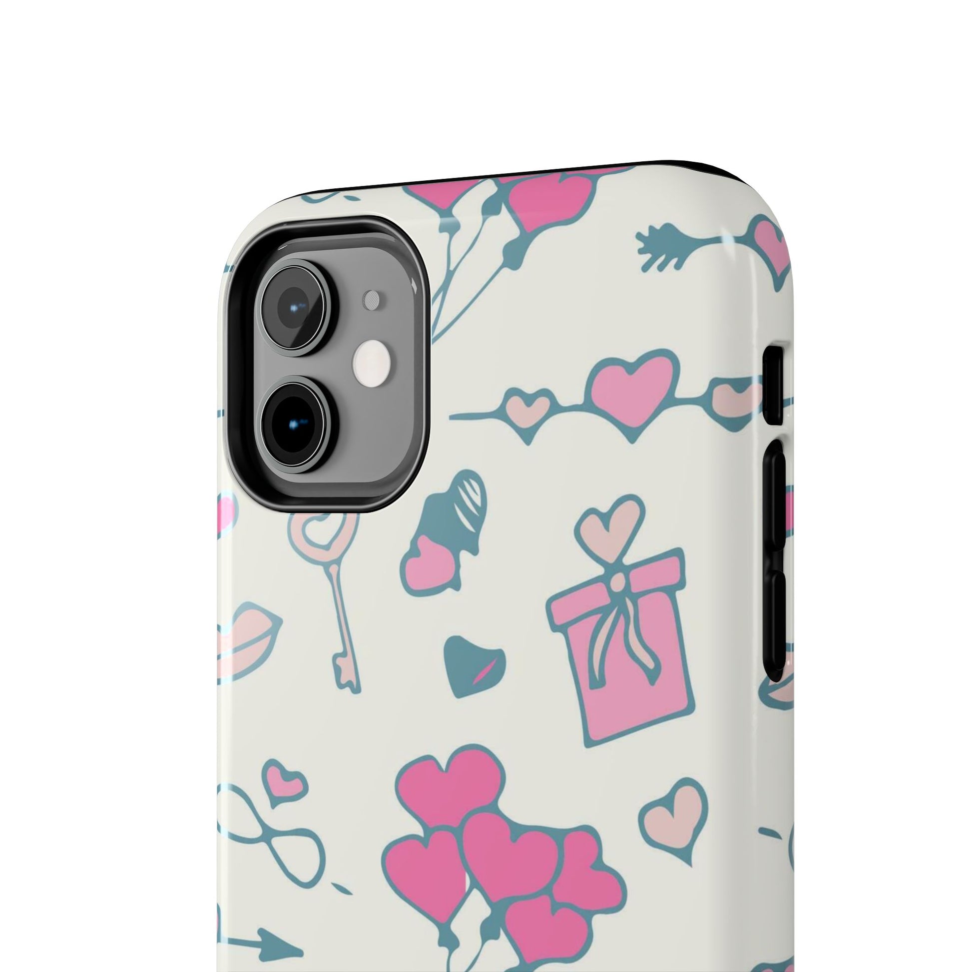 Pink seamless pattern with cute love doodles Tough Phone Cases