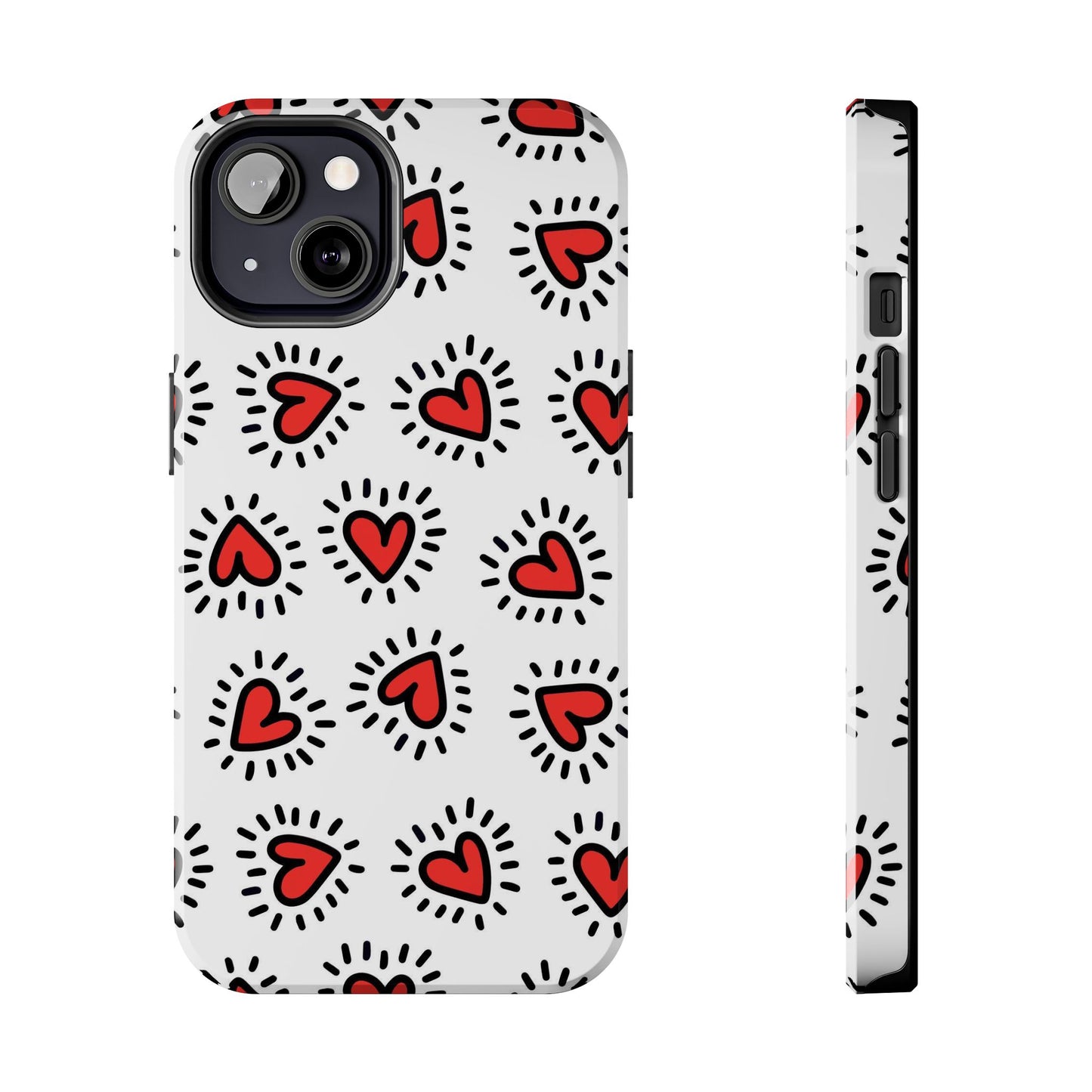 seamless pattern of Red hearts Tough Phone Cases iPhone 13