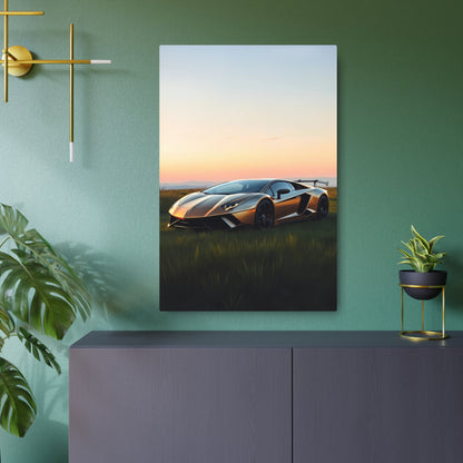 Stunning Metallic Lamborghini Aventador Wall Art | Perfect Gift for Car Enthusiasts 24" x 36" (Vertical) 0.12''