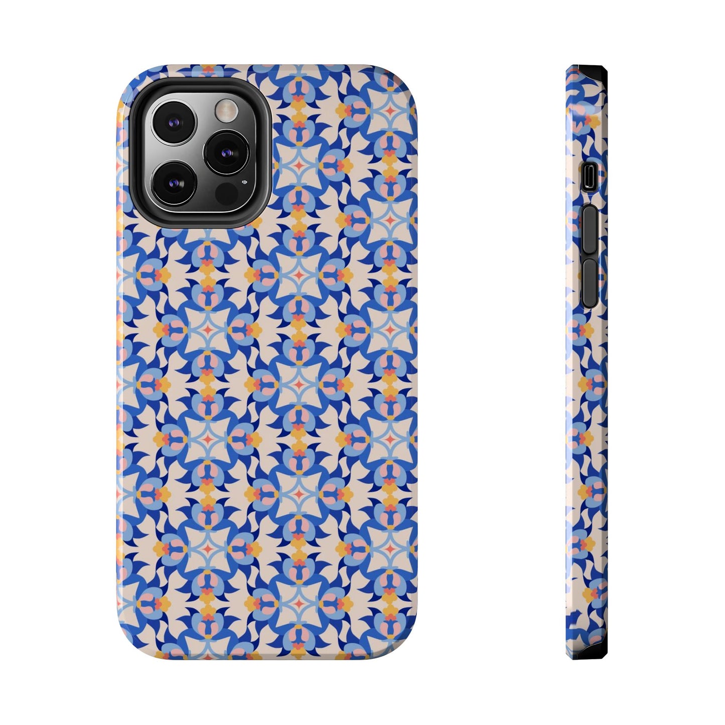 Floral Tile Pattern Tough Phone Cases iPhone 12 Pro