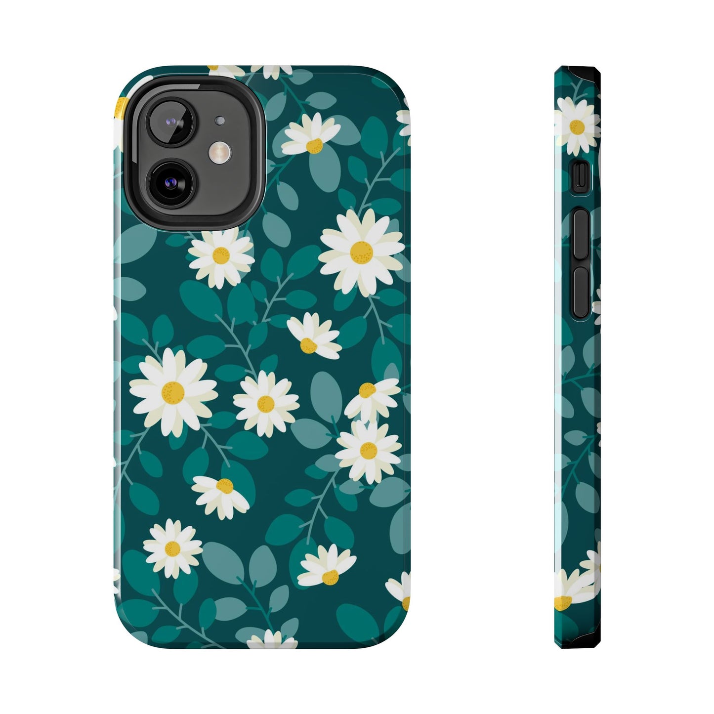 cute white daisy flower flat style seamless pattern Tough Phone Cases iPhone 12 Mini