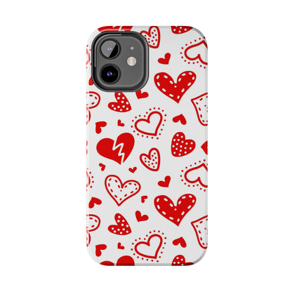 Seamless pattern of red hearts Tough Phone Cases