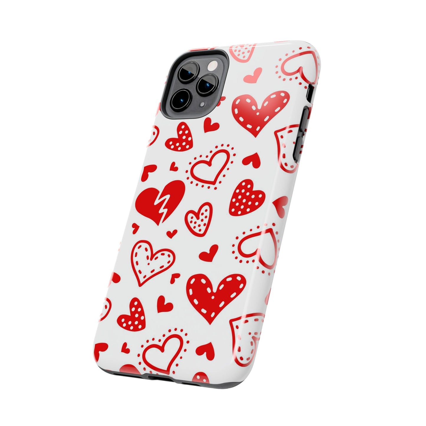 Seamless pattern of red hearts Tough Phone Cases