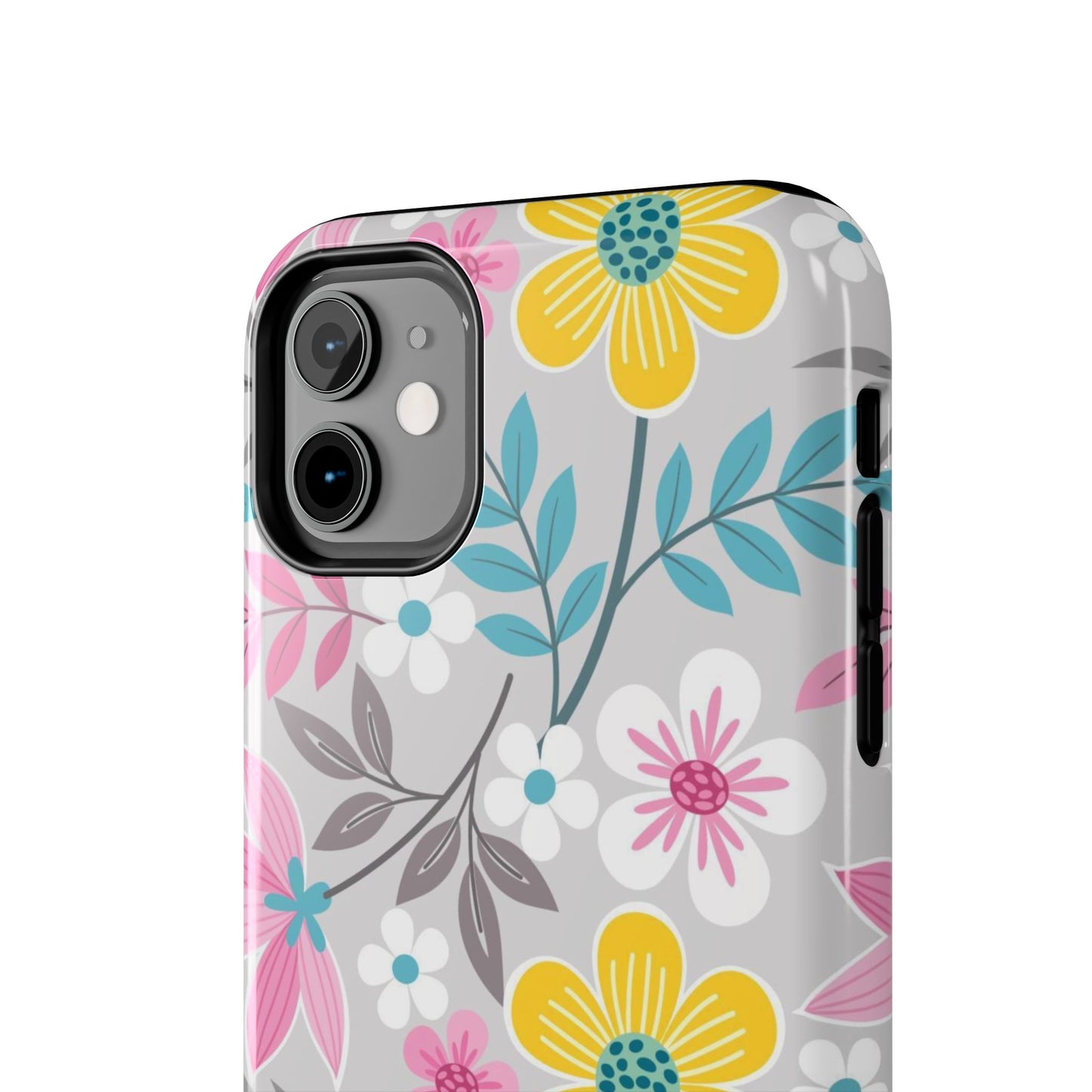 Colorful flowers and leaf Tough Phone Cases