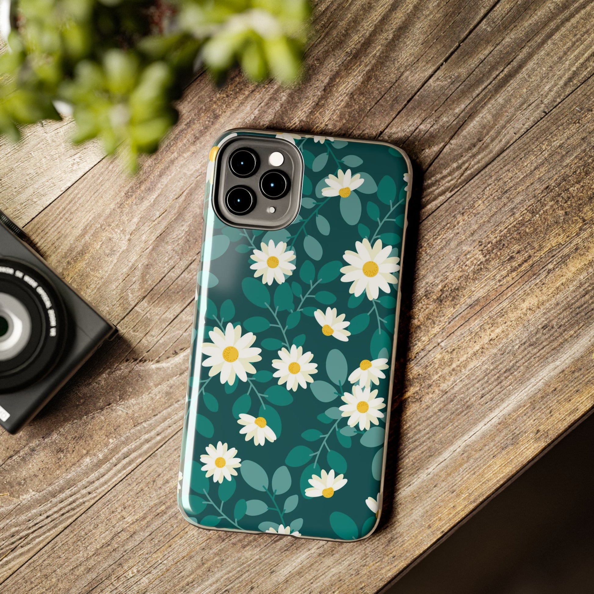 cute white daisy flower flat style seamless pattern Tough Phone Cases