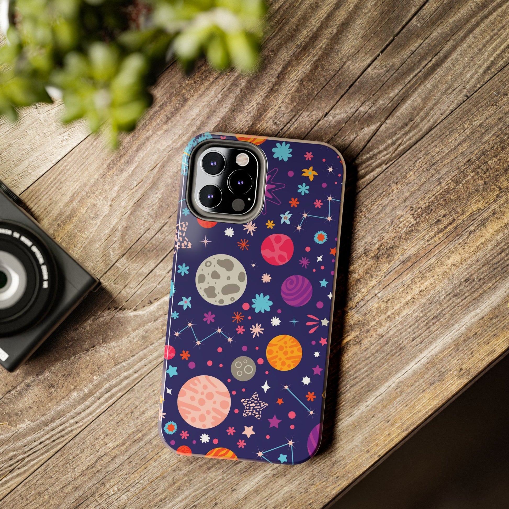 Seamless pattern with colorful space with planets Tough Phone Cases