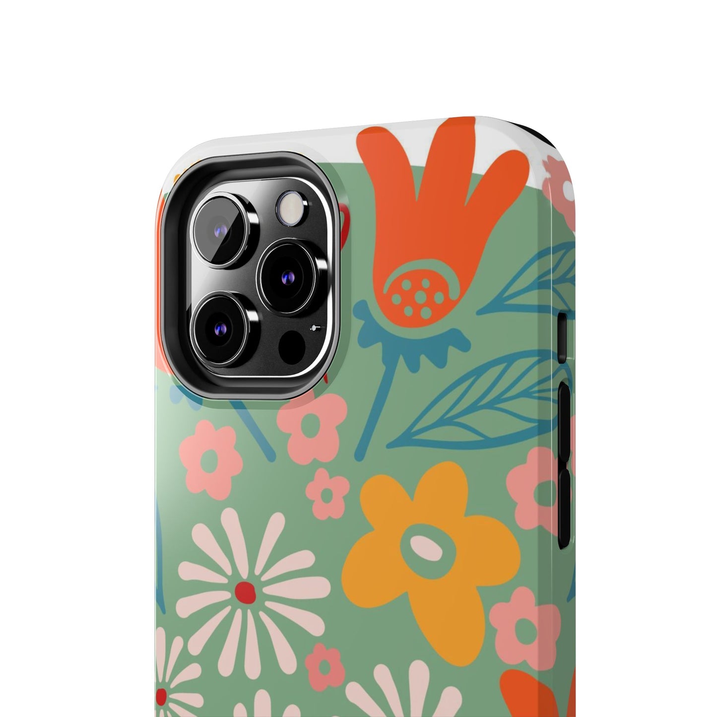 flowers in trendy retro Tough Phone Cases