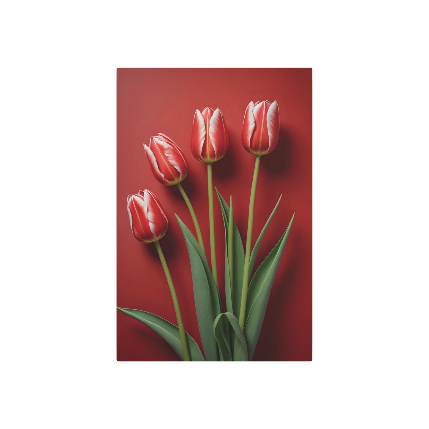 Red tulips Metal Art Sign