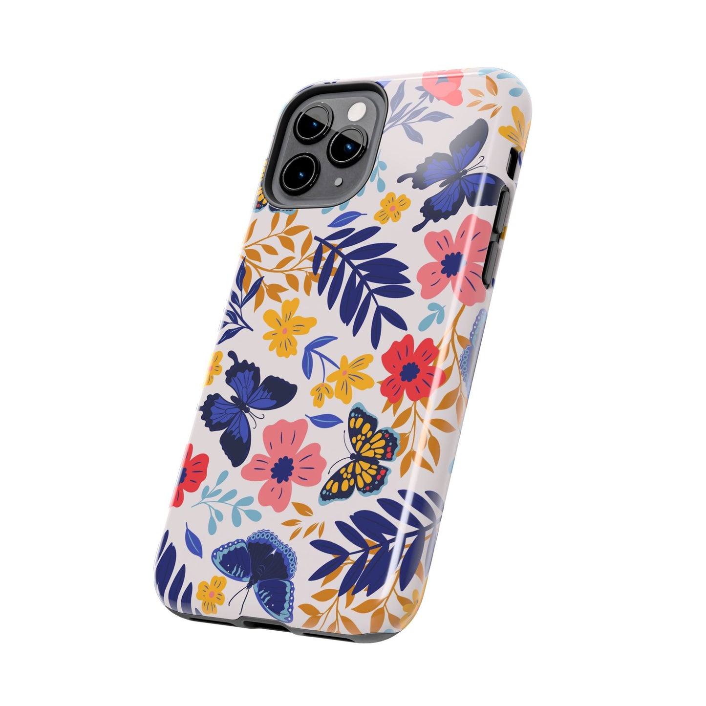 Seamless pattern with butterflies and flowers Tough Phone Cases