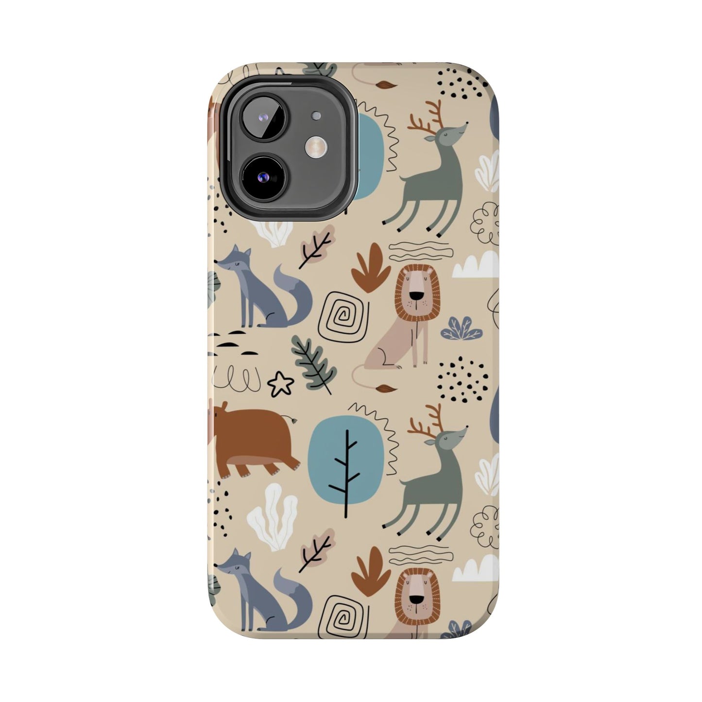 seamless pattern with cute animal Tough Phone Cases