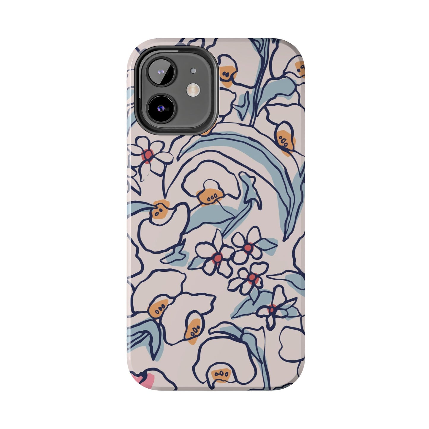 hand-drawn flower sketch Tough Phone Cases