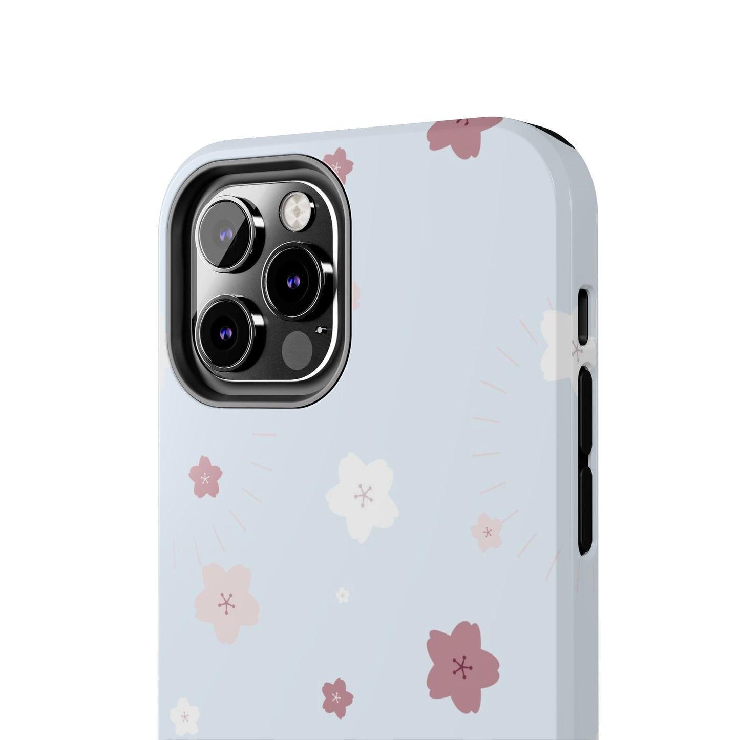 seamless cute lovely pink and white cherry blossom Tough Phone Cases