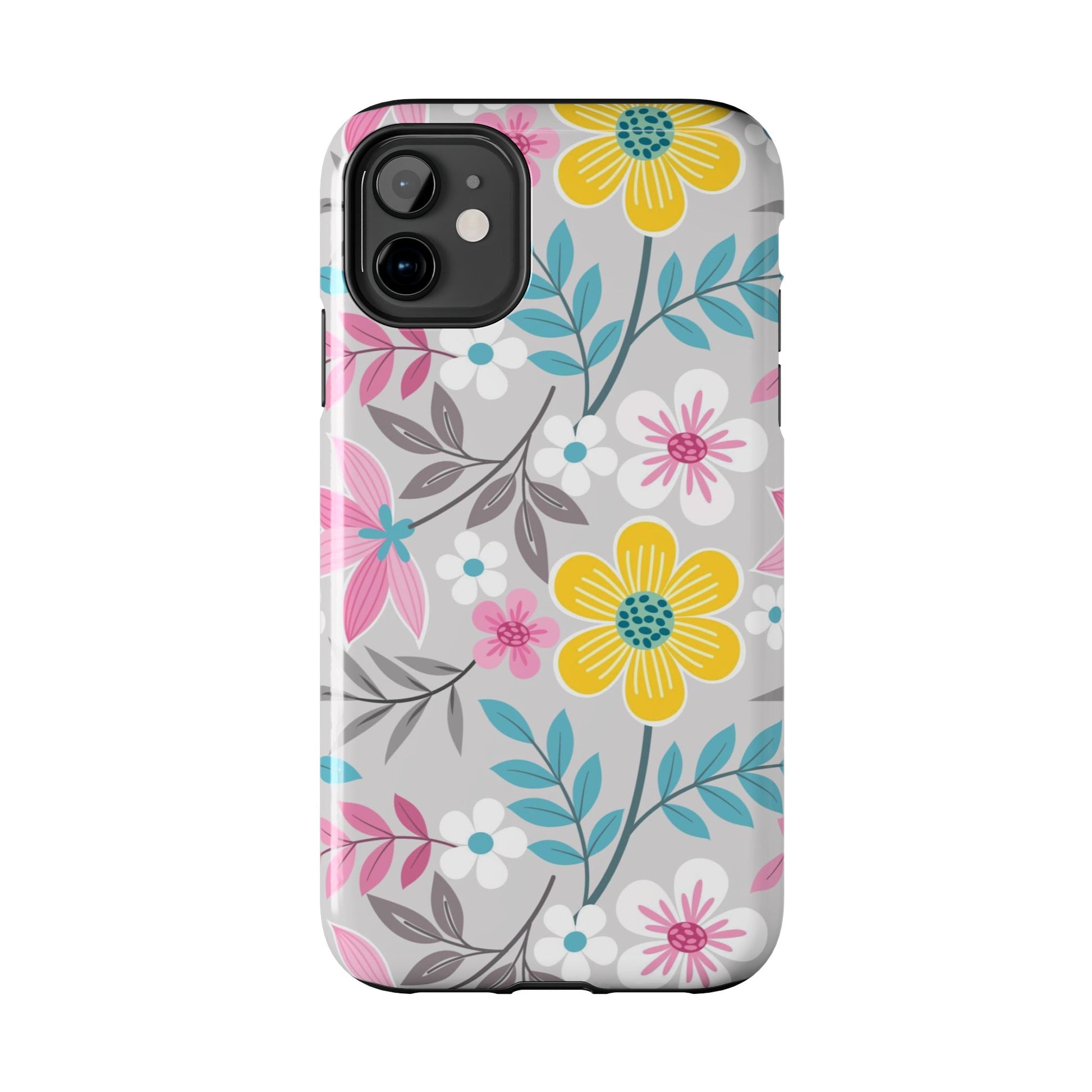 Colorful flowers and leaf Tough Phone Cases