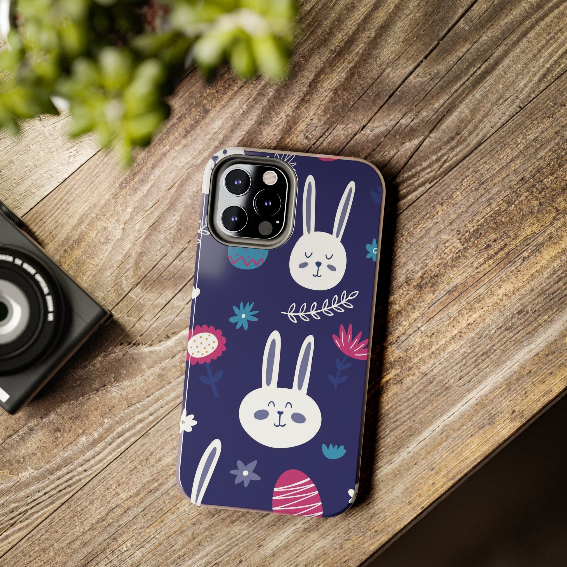 Seamless pattern with cute hand drawn bunnies Tough Phone Case