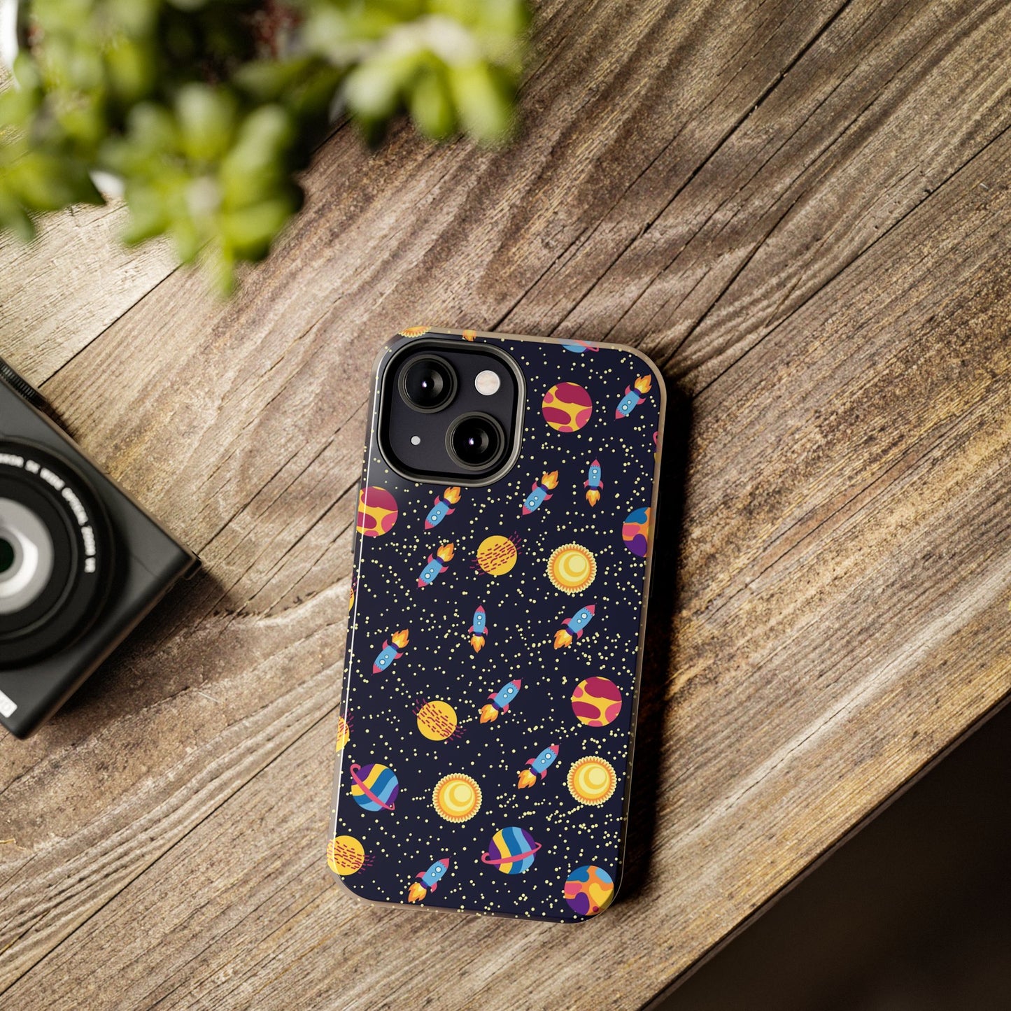 Seamless space pattern. Planets, rockets Tough Phone Cases