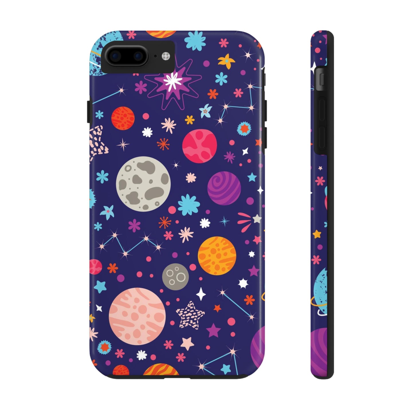 Seamless pattern with colorful space with planets Tough Phone Cases iPhone 7 Plus, iPhone 8 Plus