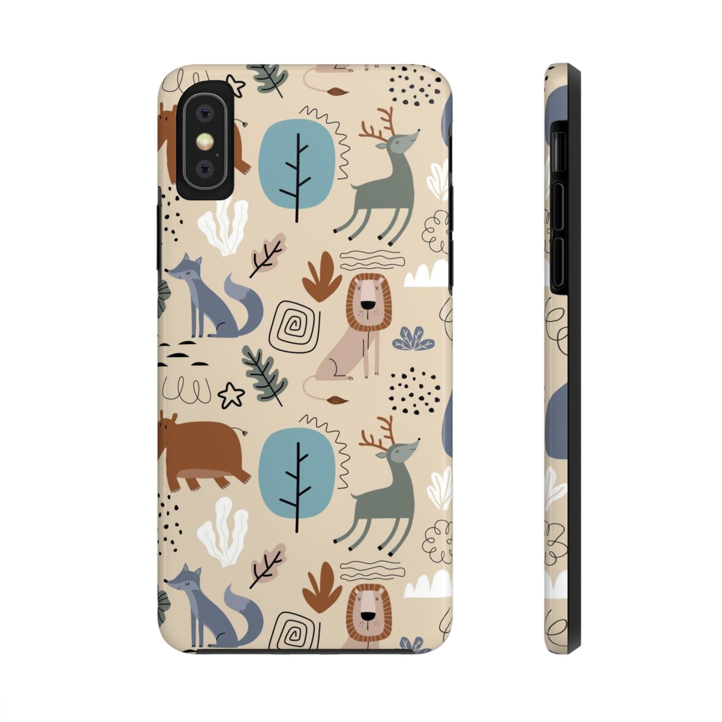 seamless pattern with cute animal Tough Phone Cases iPhone XS