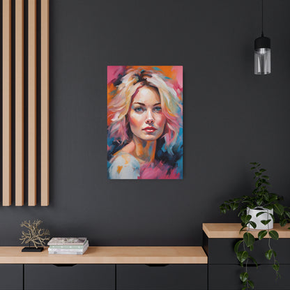 Stunning Portrait of a Young Woman | Vibrant Colorful Artwork Metal Art Sign