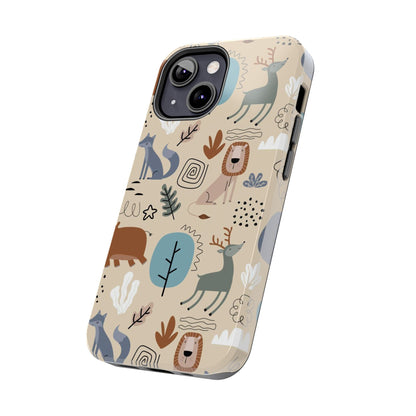 seamless pattern with cute animal Tough Phone Cases