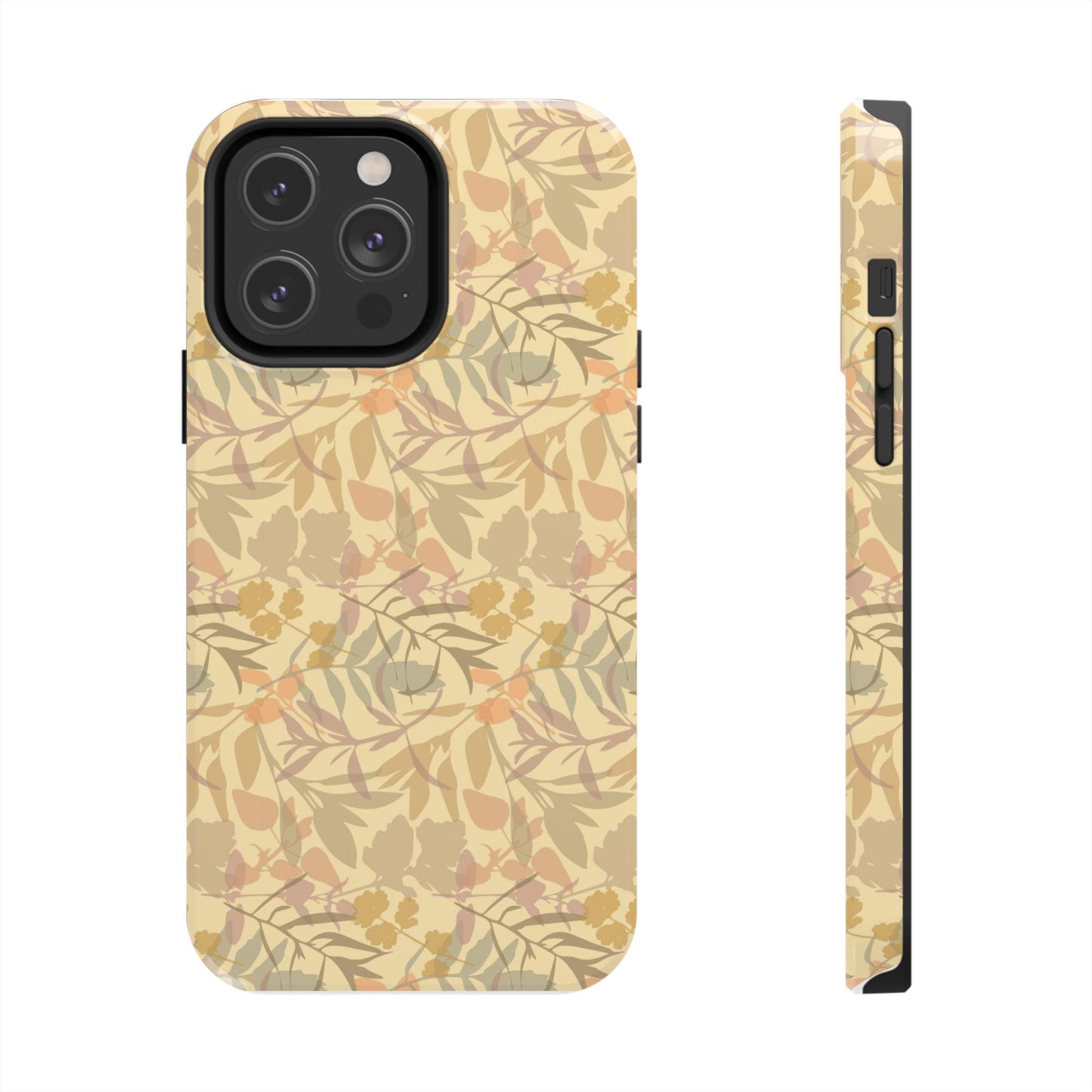 Boho Plants Leafs Pattern Tough Phone Cases iPhone 14 Pro Max