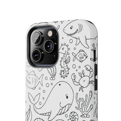 monochrome seamless pattern Tough Phone Cases