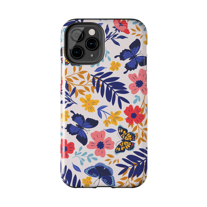 Seamless pattern with butterflies and flowers Tough Phone Cases