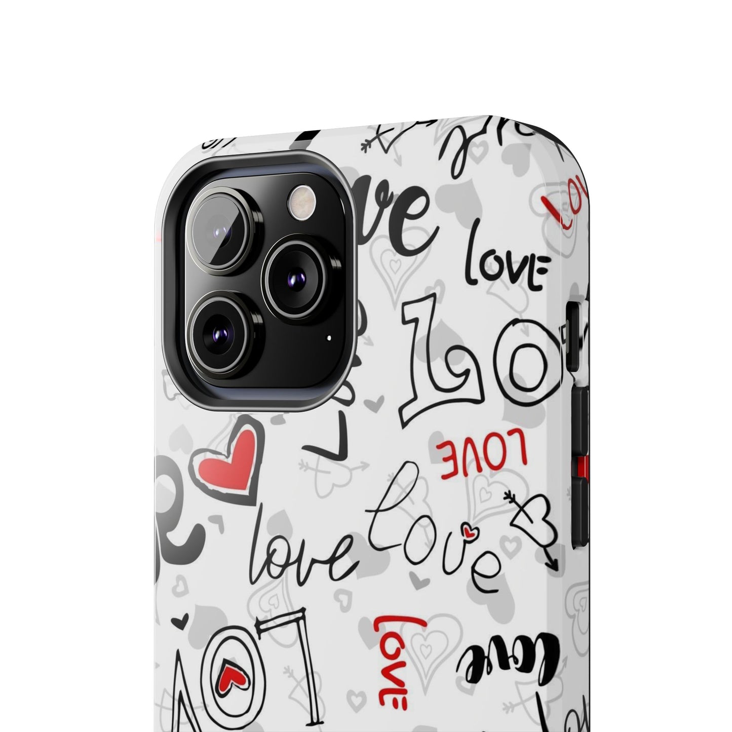 hearts with the words love Tough Phone Cases