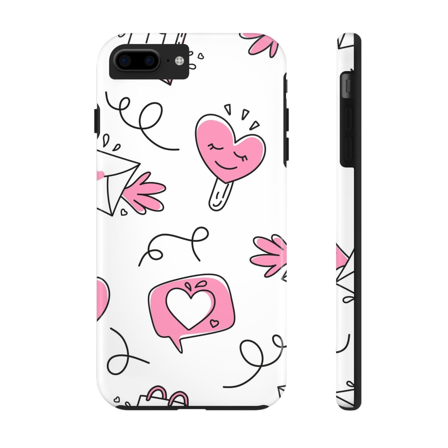 Seamless pattern of valentines calendars Tough Phone Cases iPhone 7 Plus, iPhone 8 Plus