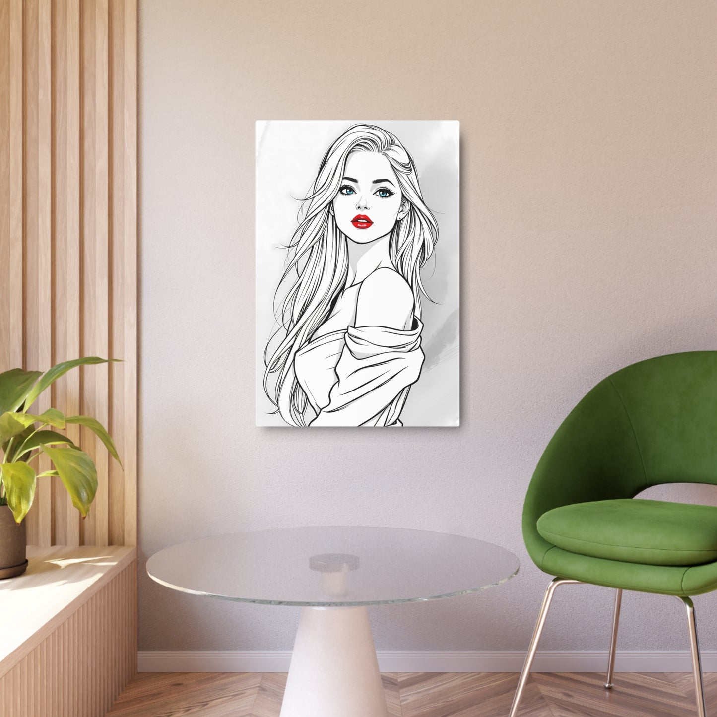 Captivating Elegance: A Striking Metal Print of Timeless Beauty and Modern Flair