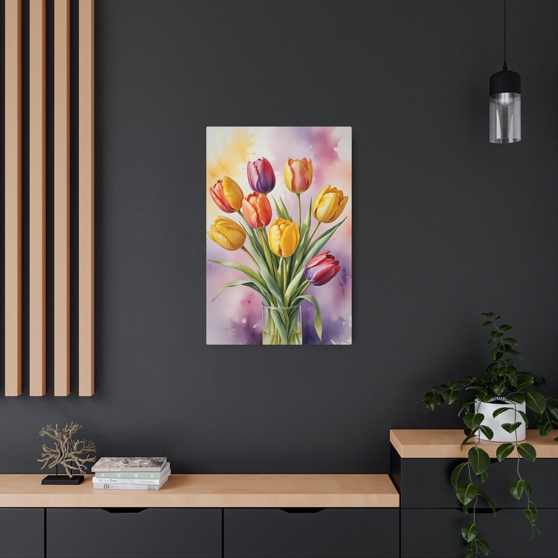 Vibrant Bloom: A Symphony of Tulips Metal Art Sign