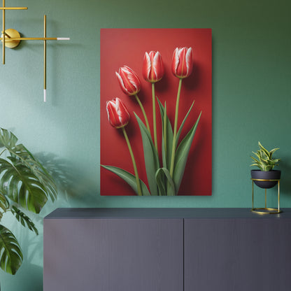 Red tulips Metal Art Sign 24" x 36" (Vertical) 0.12''