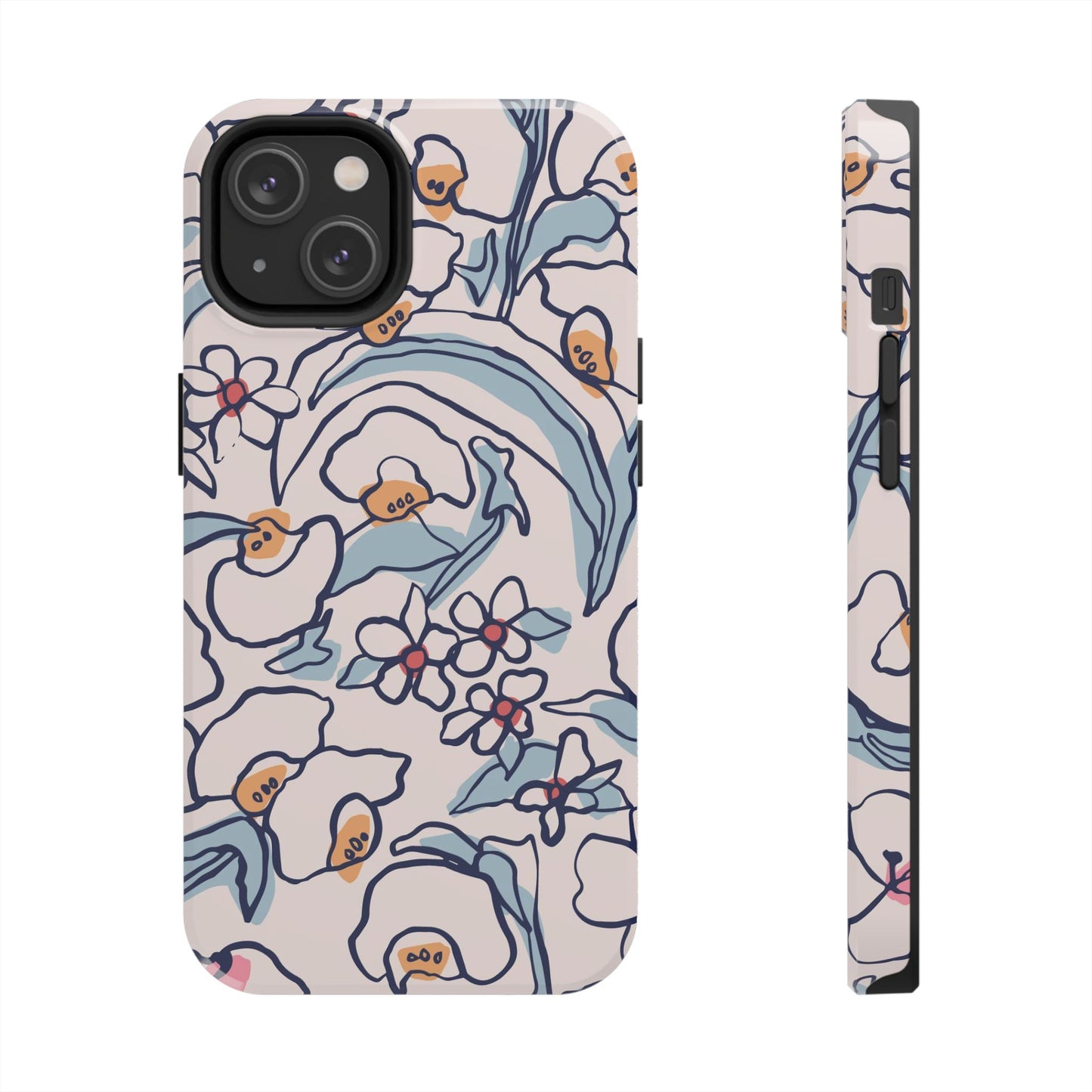 hand-drawn flower sketch Tough Phone Cases iPhone 14