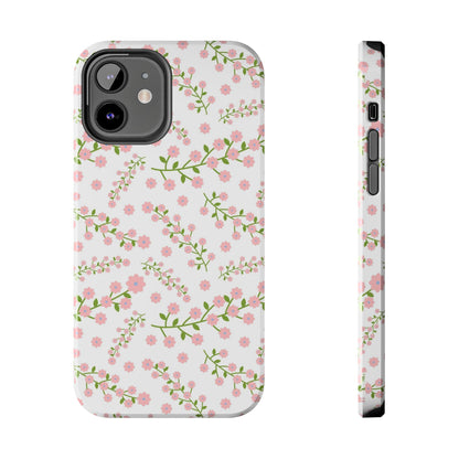 Seamless pattern green branches with blooming Tough Phone Cases iPhone 12