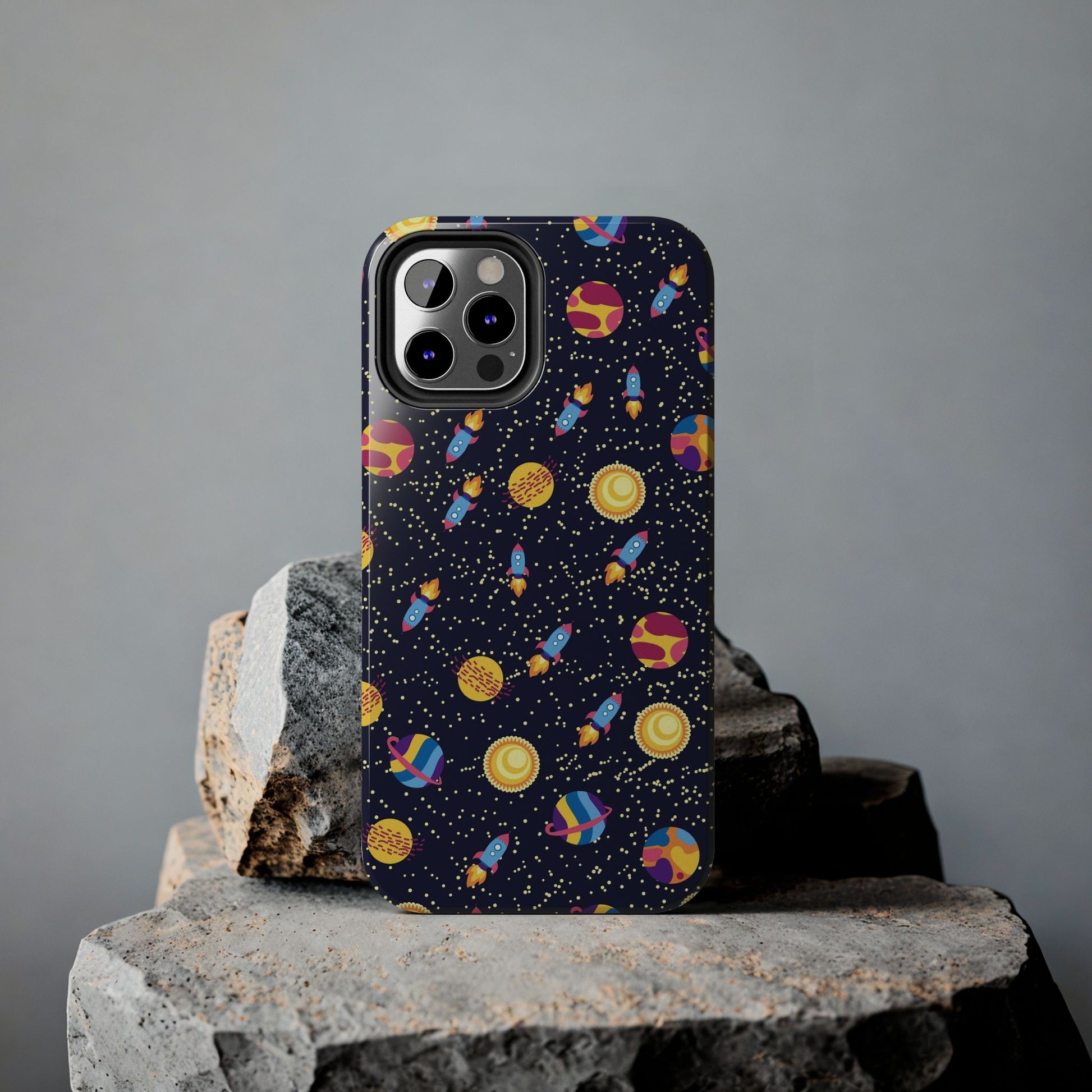 Seamless space pattern. Planets, rockets Tough Phone Cases