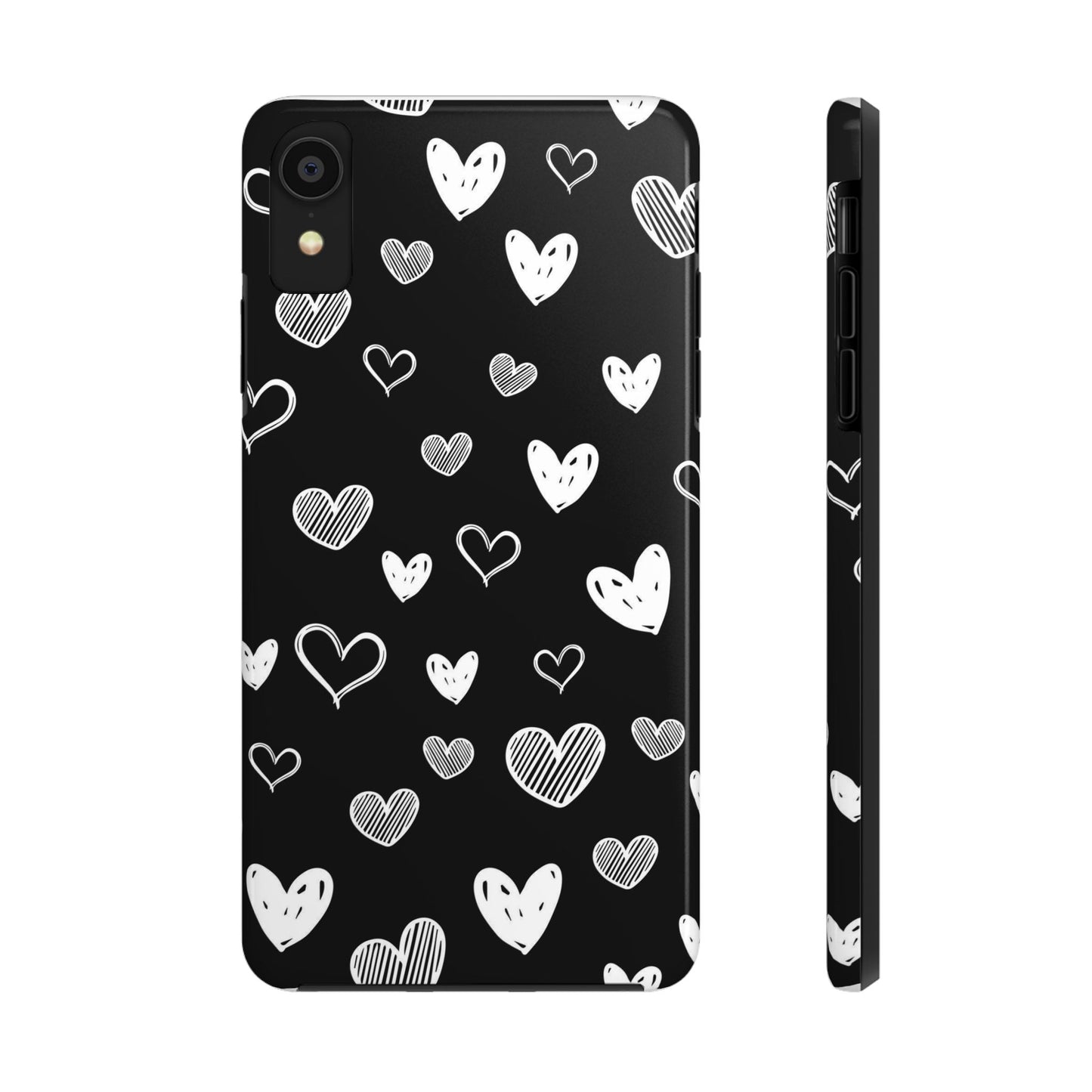 Heart doodles seamless pattern Tough Phone Cases iPhone XR