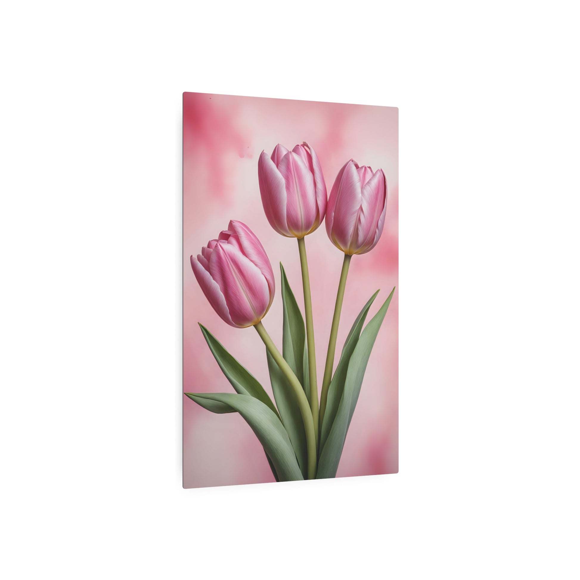 Pink tulips Metal Art Sign