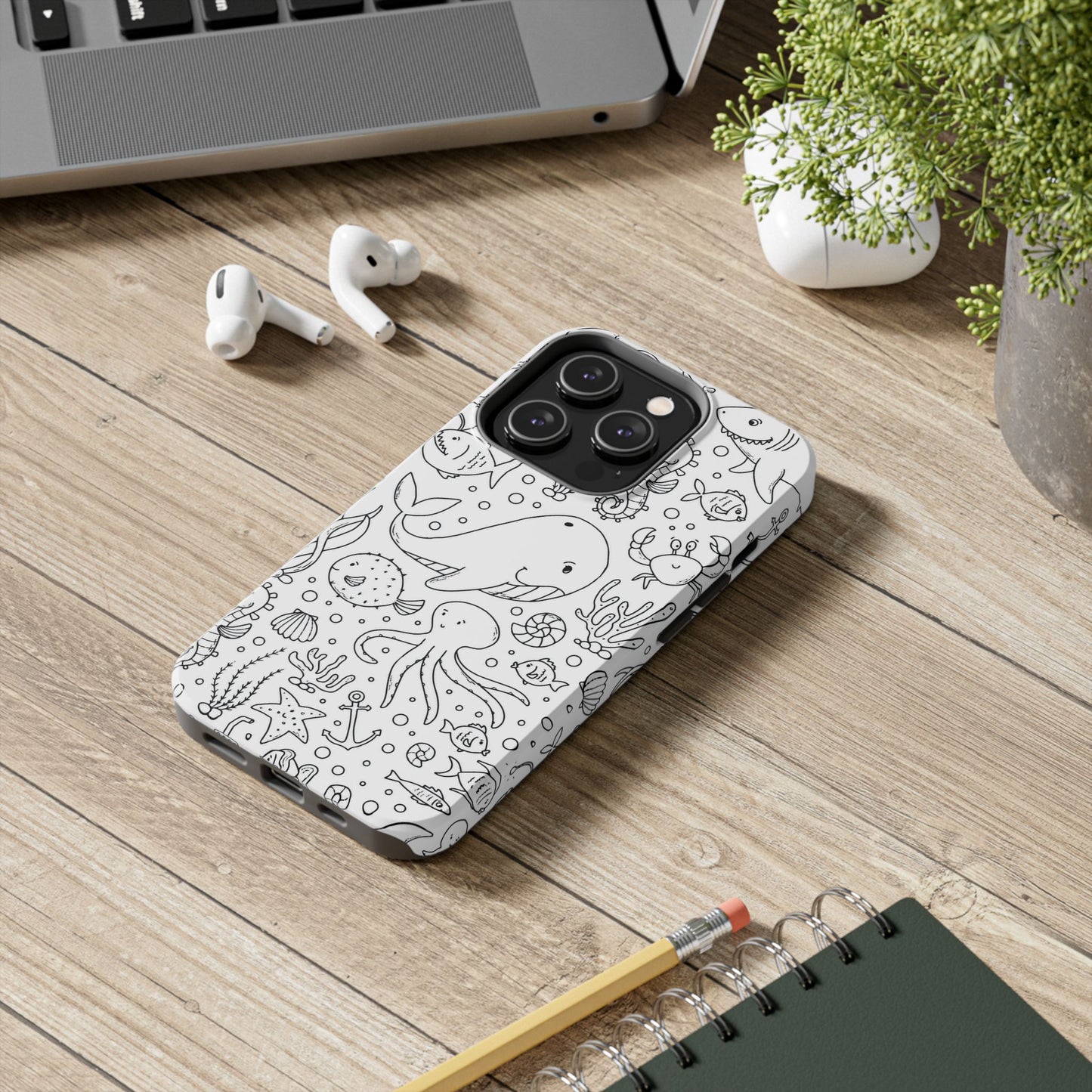 monochrome seamless pattern Tough Phone Cases