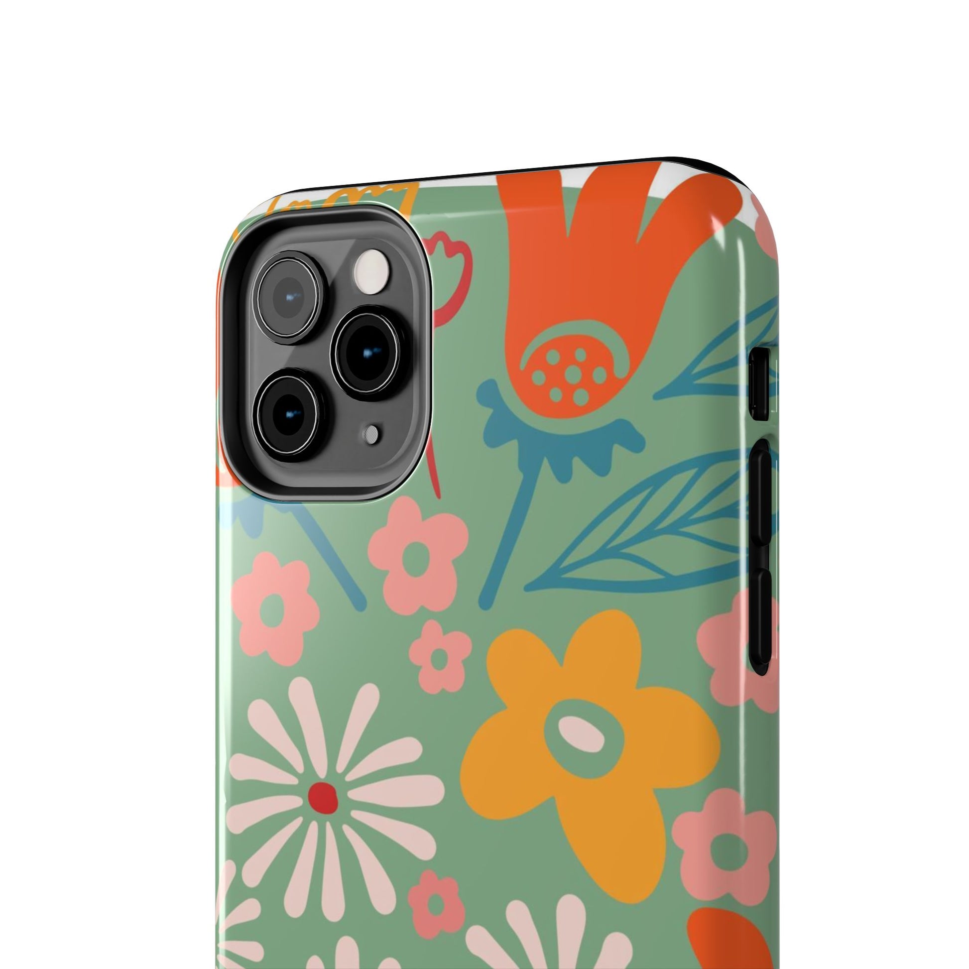 flowers in trendy retro Tough Phone Cases