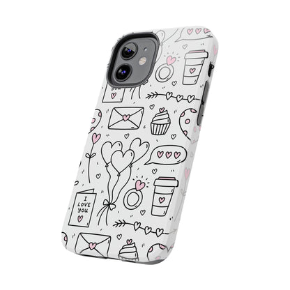 Cute seamless pattern for Valentine's Day with hearts Tough Phone Cases