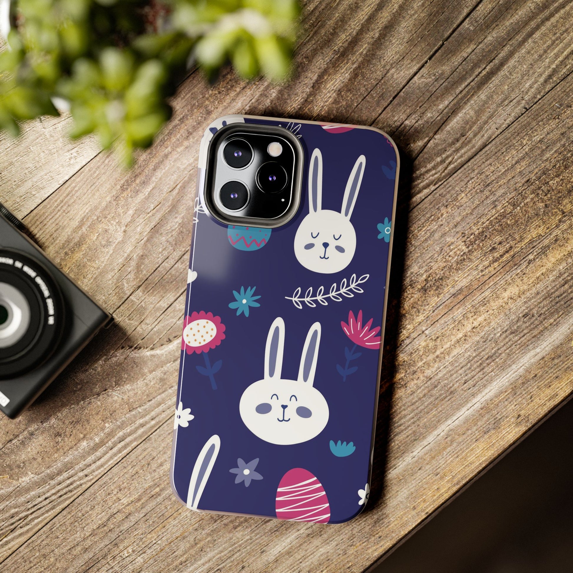 Seamless pattern with cute hand drawn bunnies Tough Phone Case