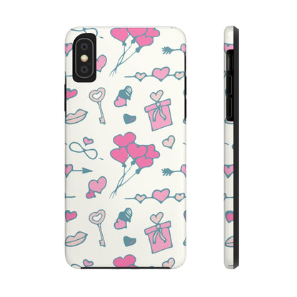 Pink seamless pattern with cute love doodles Tough Phone Cases iPhone XS