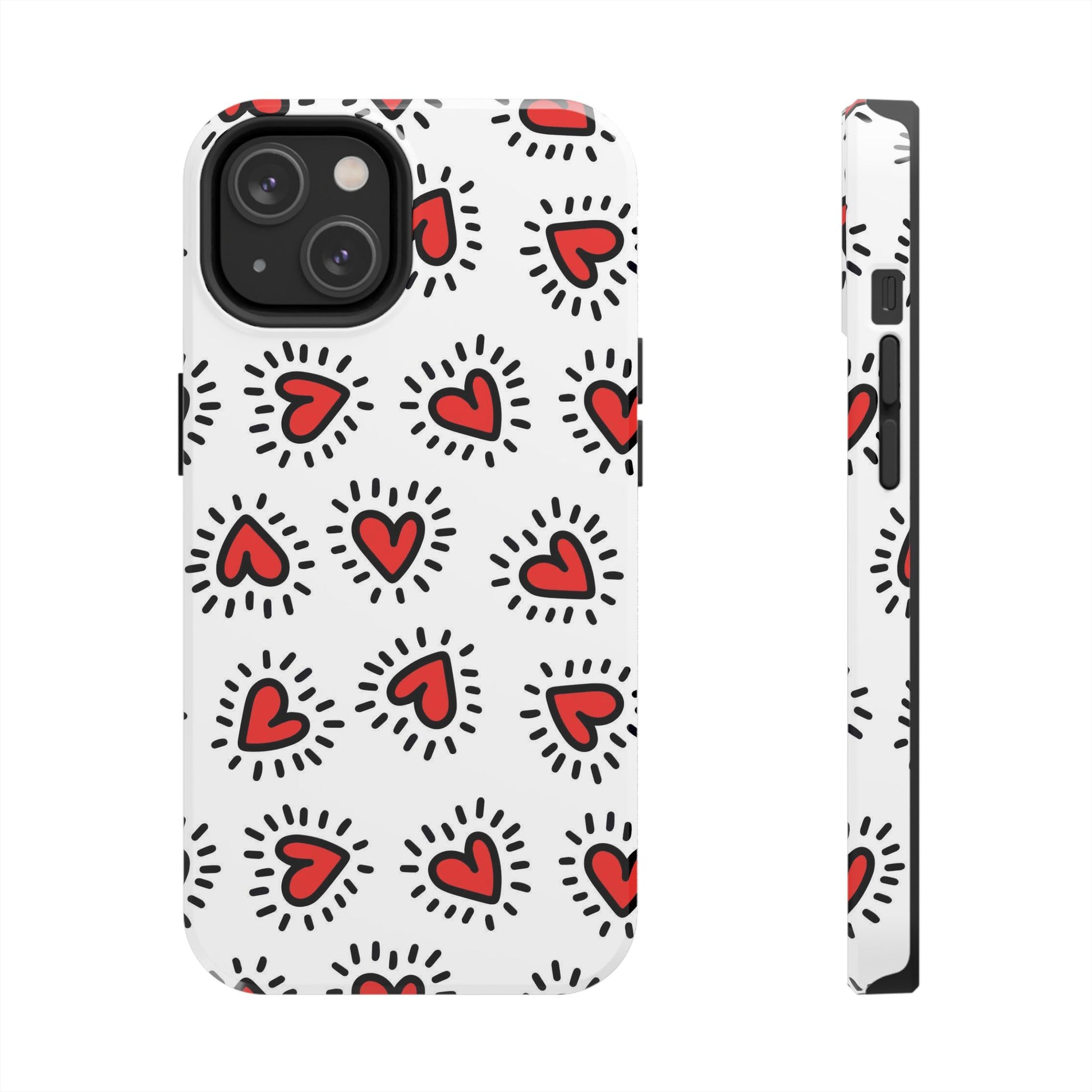 seamless pattern of Red hearts Tough Phone Cases iPhone 14