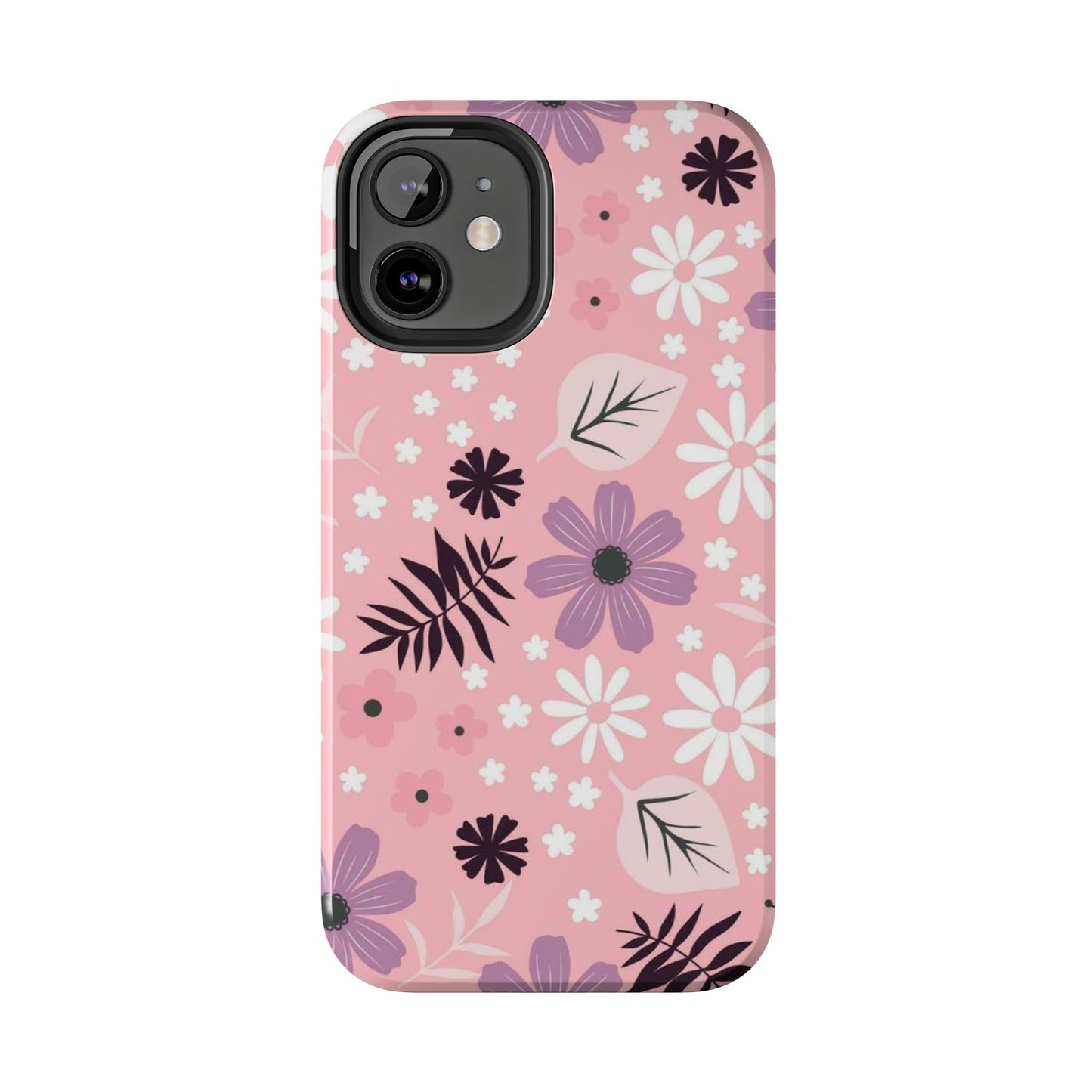 Seamless pink flourish pattern with field flowers tough phone case