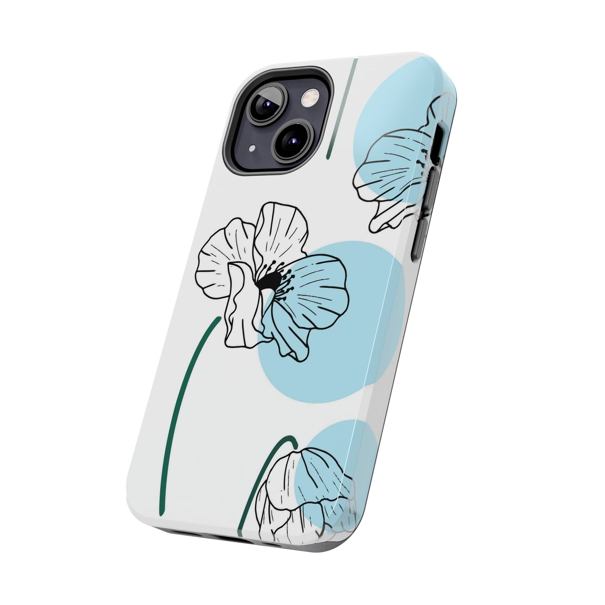 Hand drawn Blue Flower abstract Tough Phone Cases