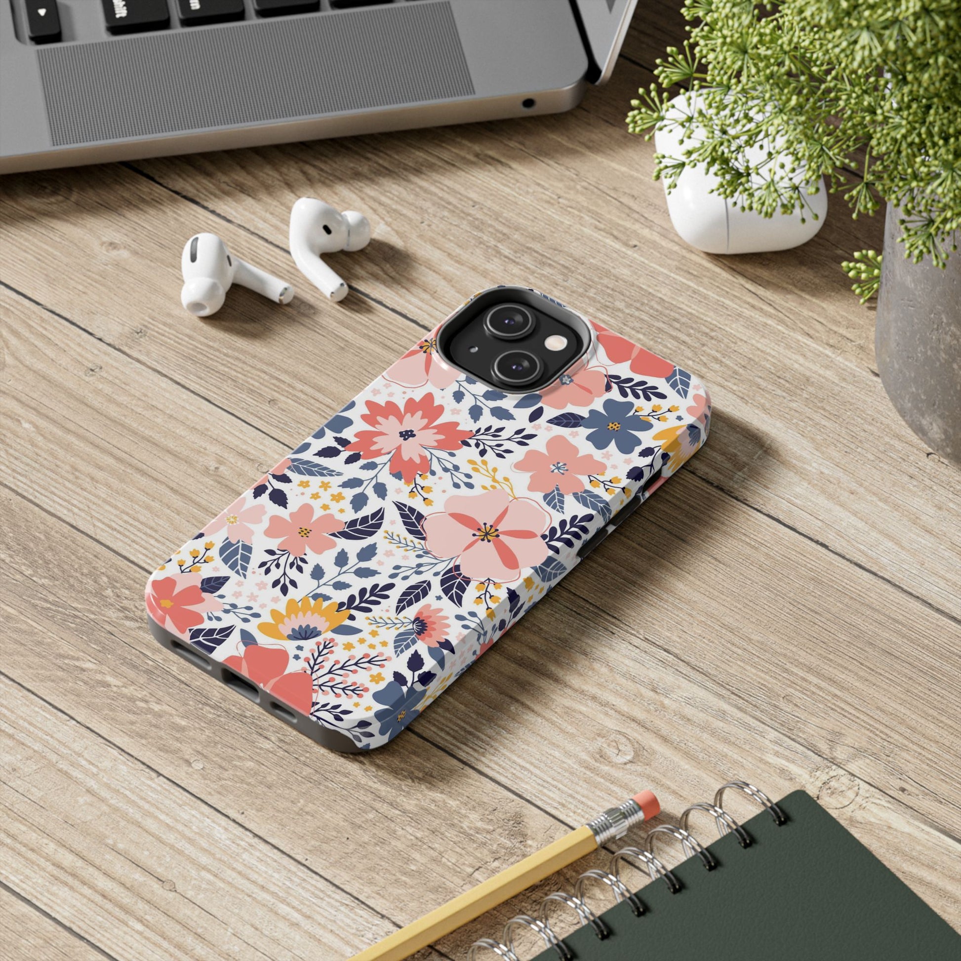 seamless pattern with abstract flowers Tough Phone Cases