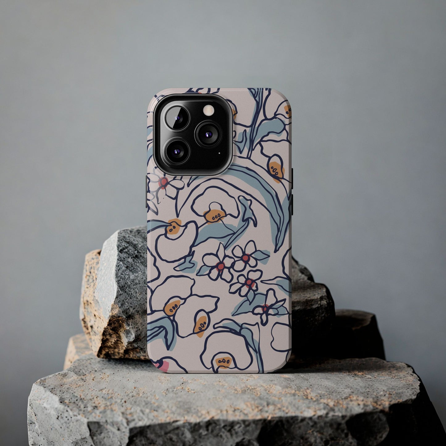 hand-drawn flower sketch Tough Phone Cases