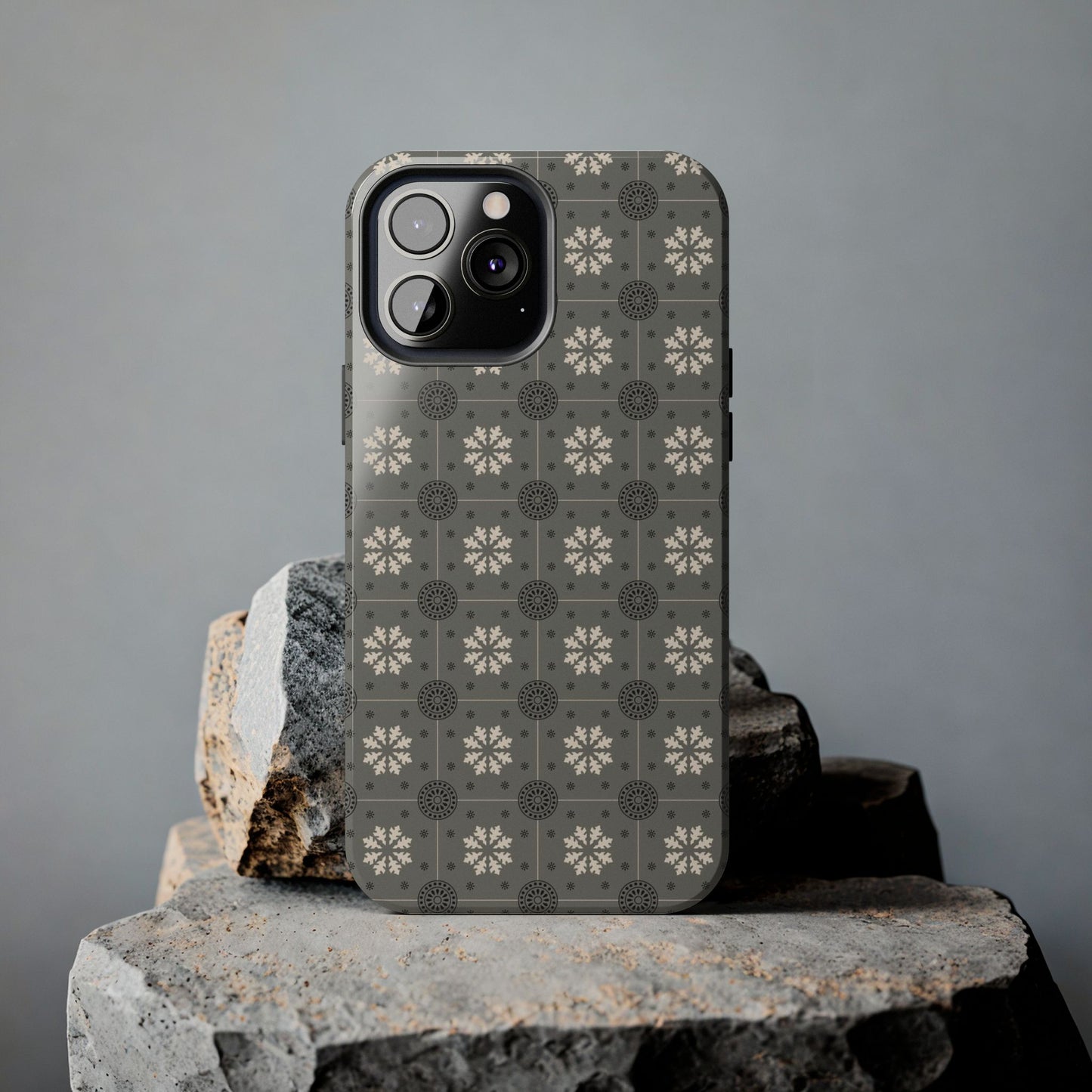 Grey Mosaic Pattern Tough Phone Cases