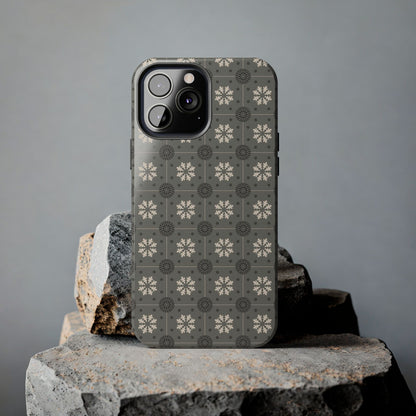 Grey Mosaic Pattern Tough Phone Cases